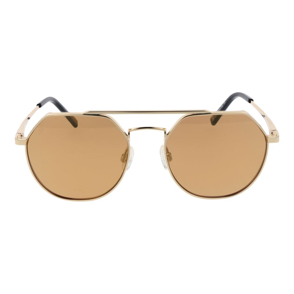 Sunglasses by Serengeti for unisex in metal gold features an ethereal aviator full-rim frame design with gold coloured frame frames and photochromatic polarized category-2-medium-tint lens for a ethereal finish.