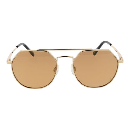 Sunglasses by Serengeti for unisex in metal gold features an ethereal aviator full-rim frame design with gold coloured frame frames and photochromatic polarized category-2-medium-tint lens for a ethereal finish.