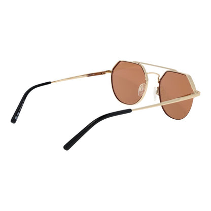 Sunglasses by Serengeti for unisex in metal gold features an lustrous aviator full-rim frame design with gold coloured frame detailing and photochromatic polarized category-2-medium-tint lens for a lustrous aesthetic.