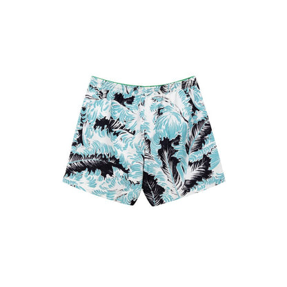 Swim Shorts by Bottega Veneta for men in polyamide & mesh white & print features an dramatic silhouette that defines the luxurious aesthetic and refined cut of the Men's Polyamide & Mesh Swim Shorts.