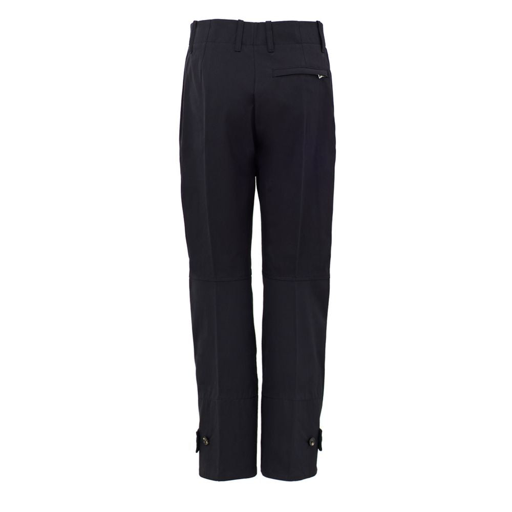 Trousers by Bottega Veneta for women in cotton twill navy features an on trend silhouette, showcasing a sophisticated with a long and high rise for an on trend finish.