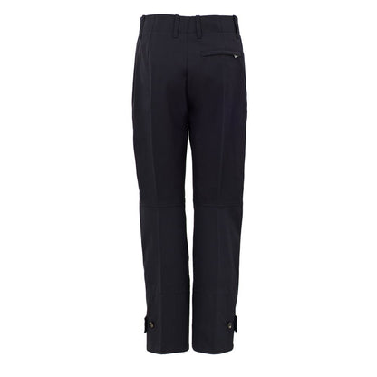 Trousers by Bottega Veneta for women in cotton twill navy features an on trend silhouette, showcasing a sophisticated with a long and high rise for an on trend finish.