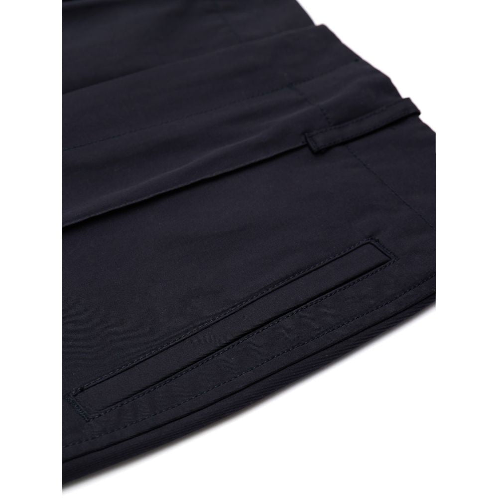 Trousers by Bottega Veneta for women in cotton twill navy features a artisanal silhouette, showcasing a sophisticated with a long and high rise for a artisanal finish.