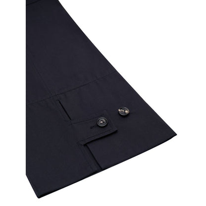 Trousers by Bottega Veneta for women in cotton twill navy features a sculptural silhouette, showcasing a sculptural and long with a sophisticated high rise for a sculptural finish.