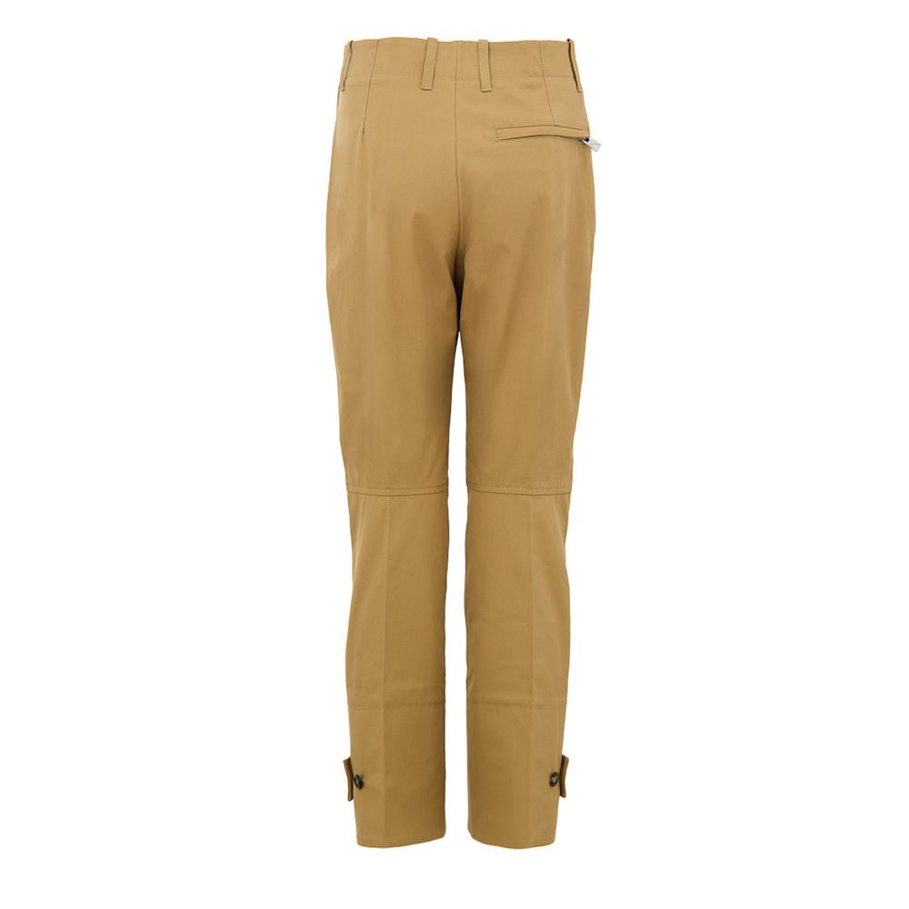 Trousers by Bottega Veneta for women in cotton twill beige features a artisanal silhouette, showcasing a sophisticated with a long and high rise for a artisanal finish.