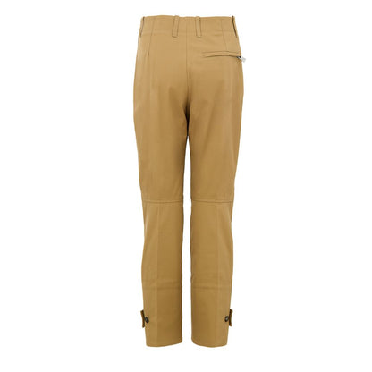 Trousers by Bottega Veneta for women in cotton twill beige features a artisanal silhouette, showcasing a sophisticated with a long and high rise for a artisanal finish.