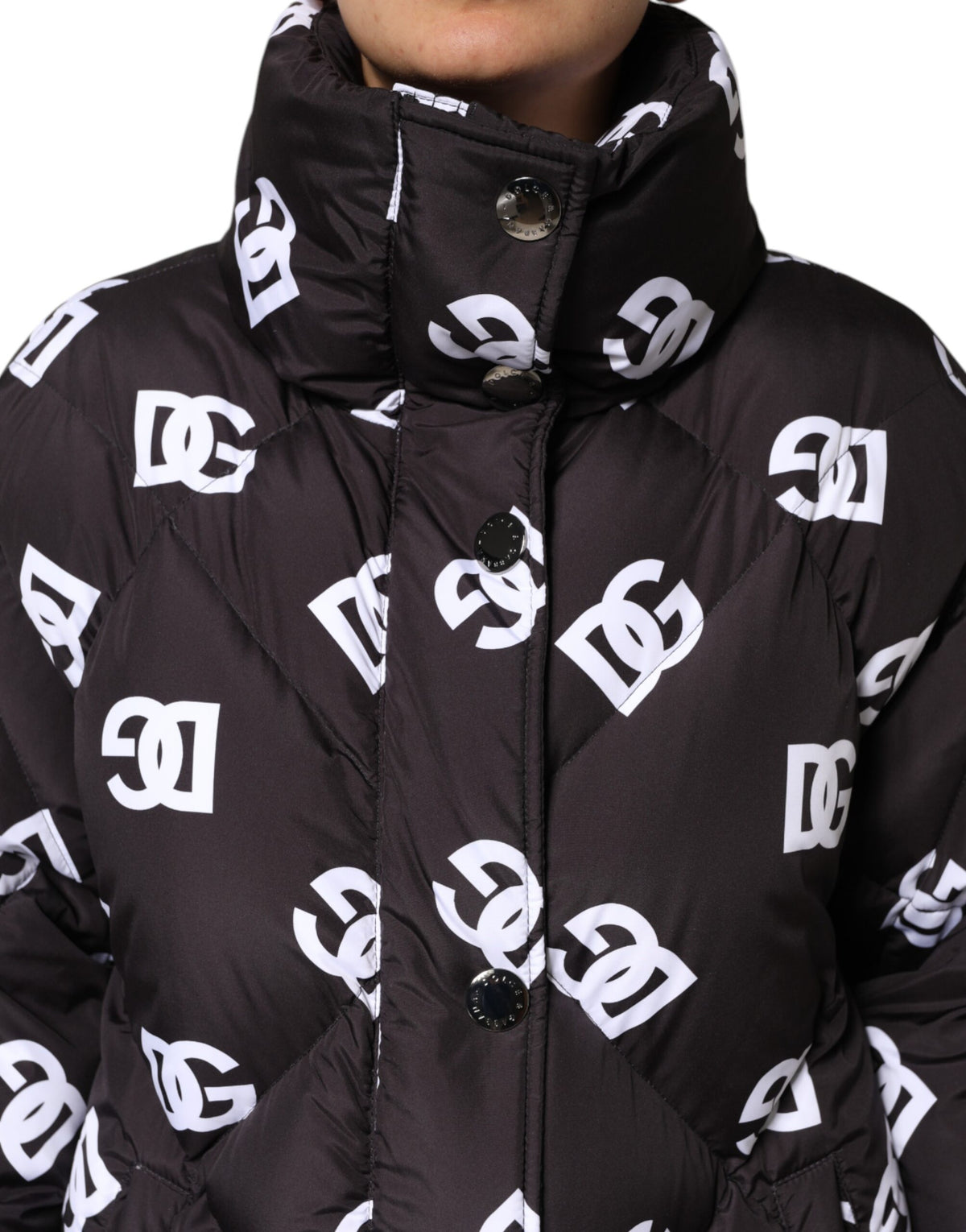 Dolce & Gabbana Women's Quilted Polyester Puffer Jacket - Black