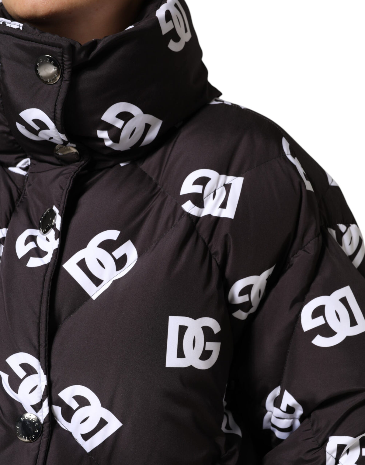 Dolce & Gabbana Women's Quilted Polyester Puffer Jacket - Black