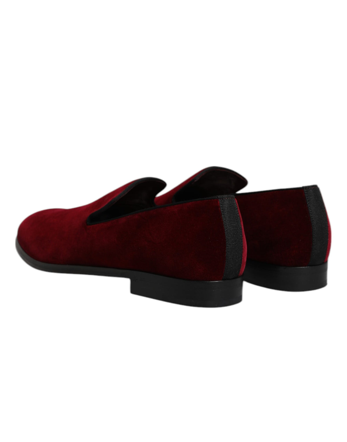 Dolce & Gabbana Men's Cotton Velvet Viscose & Leather Loafer Slip-On Shoes - Red