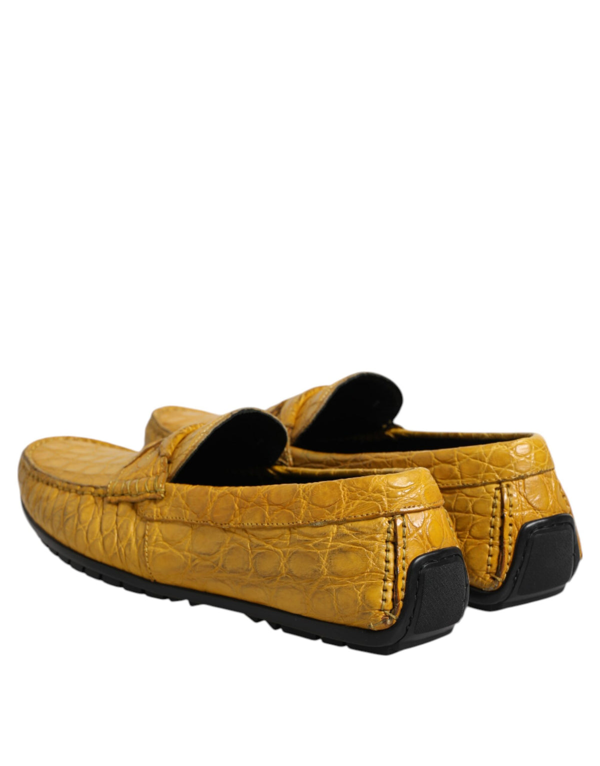 Dolce & Gabbana Men's Caiman & Exotic Leather Loafer Slip-On Shoes - Yellow