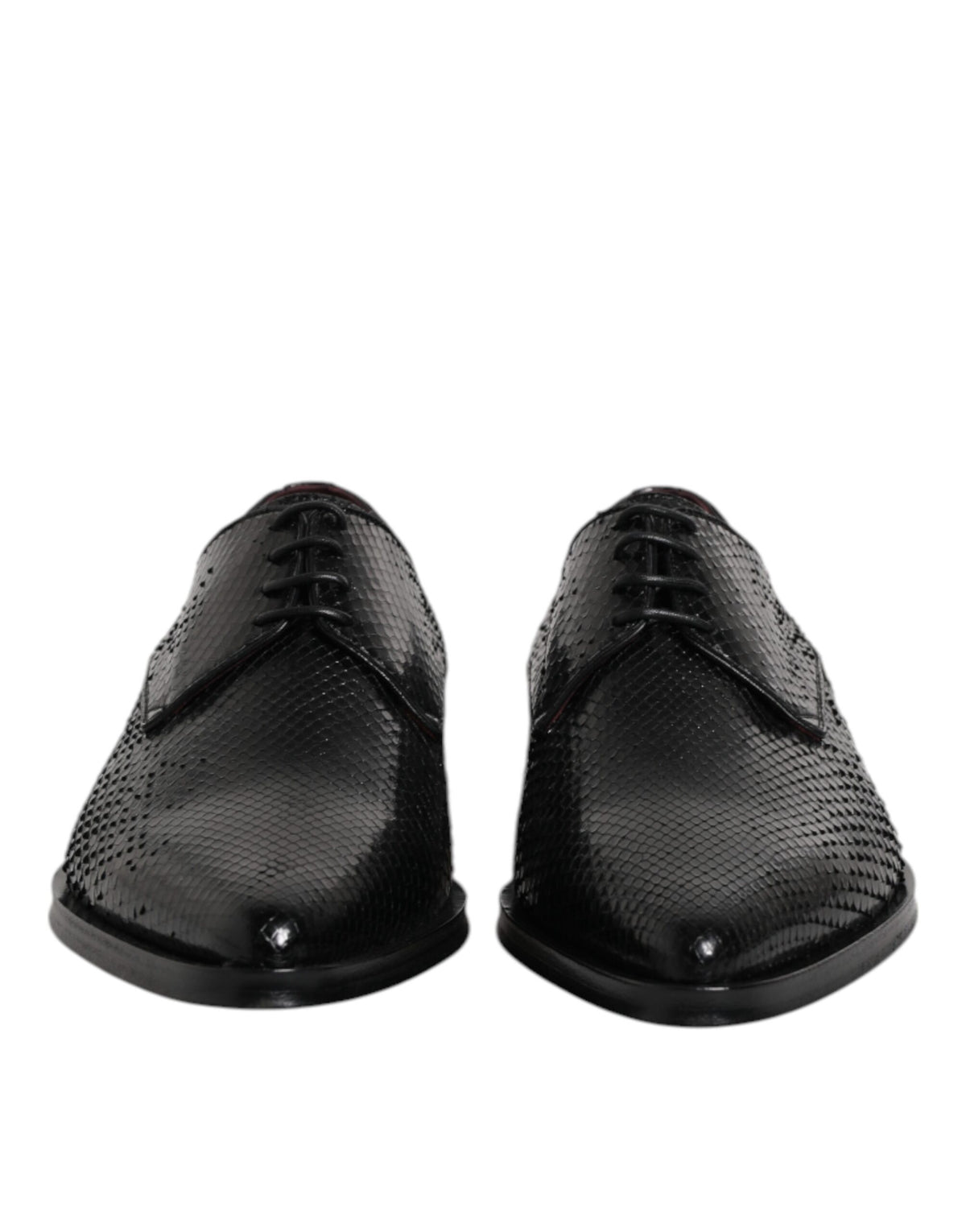 Dolce & Gabbana Men's Python Leather Derby Lace-Up Shoes - Black