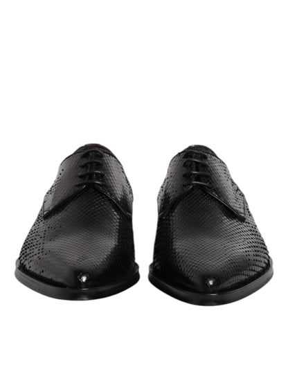 Dolce & Gabbana Men's Python Leather Derby Lace-Up Shoes - Black