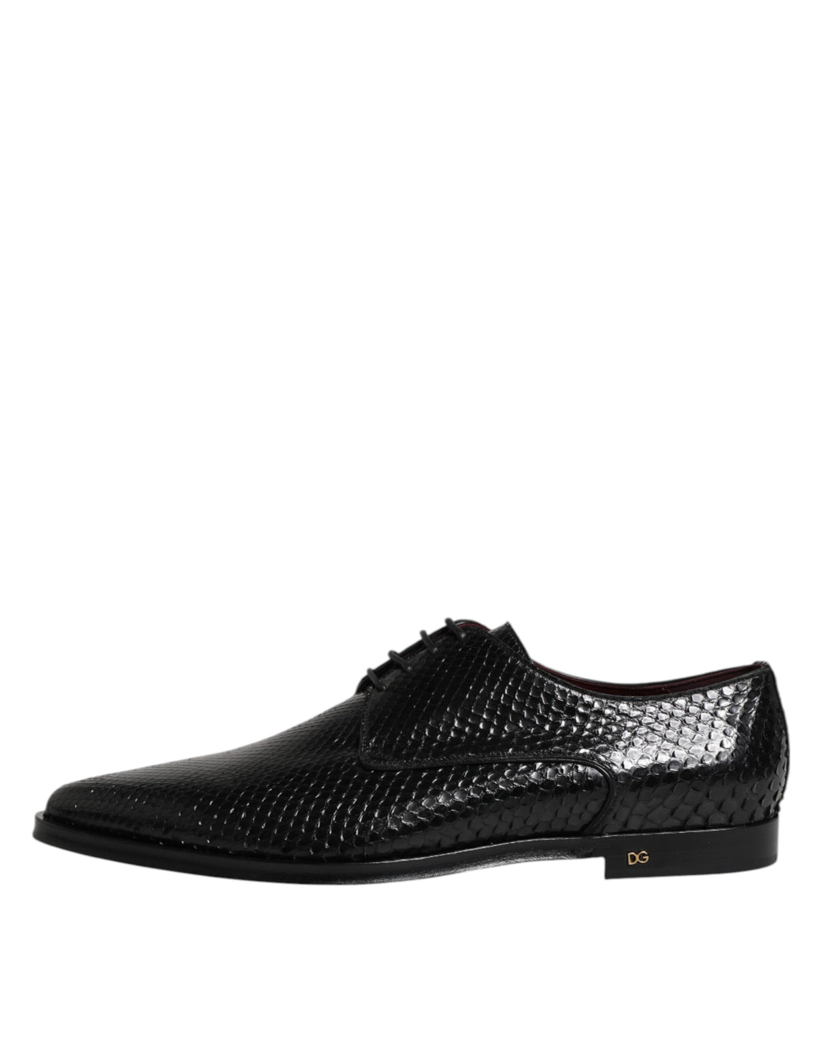Dolce & Gabbana Men's Python Leather Derby Lace-Up Shoes - Black