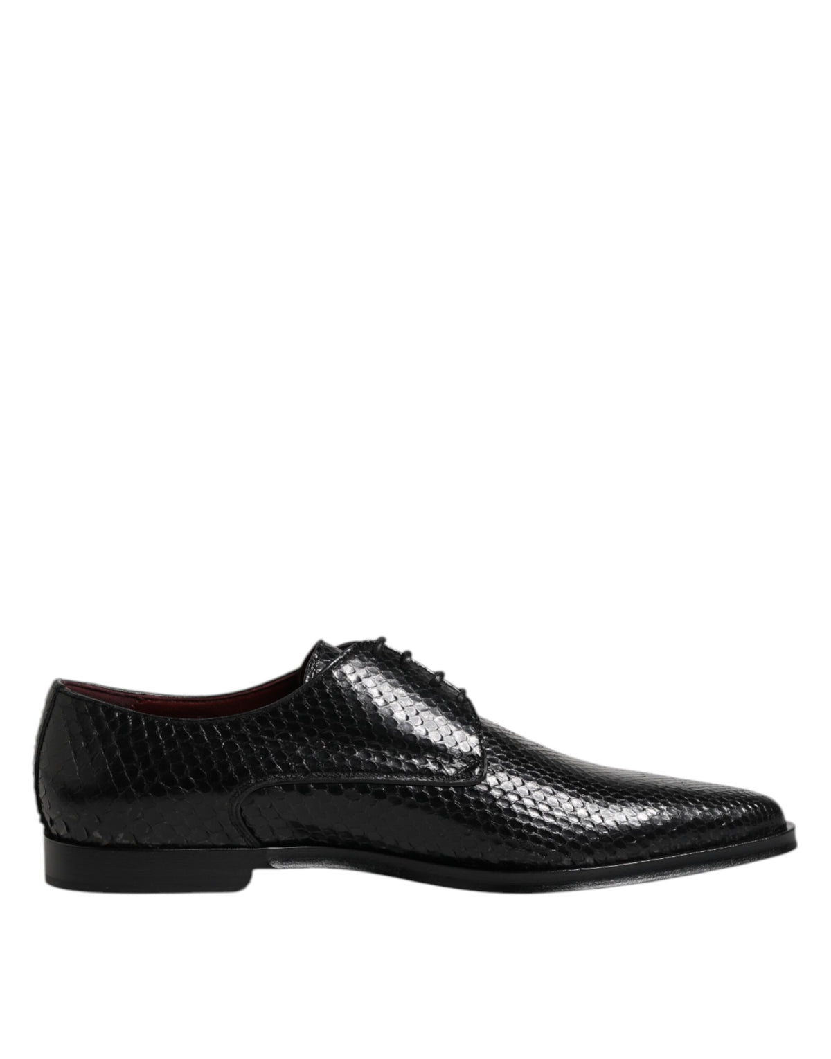 Dolce & Gabbana Men's Python Leather Derby Lace-Up Shoes - Black