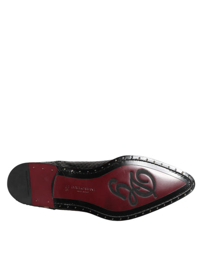 Dolce & Gabbana Men's Python Leather Derby Lace-Up Shoes - Black
