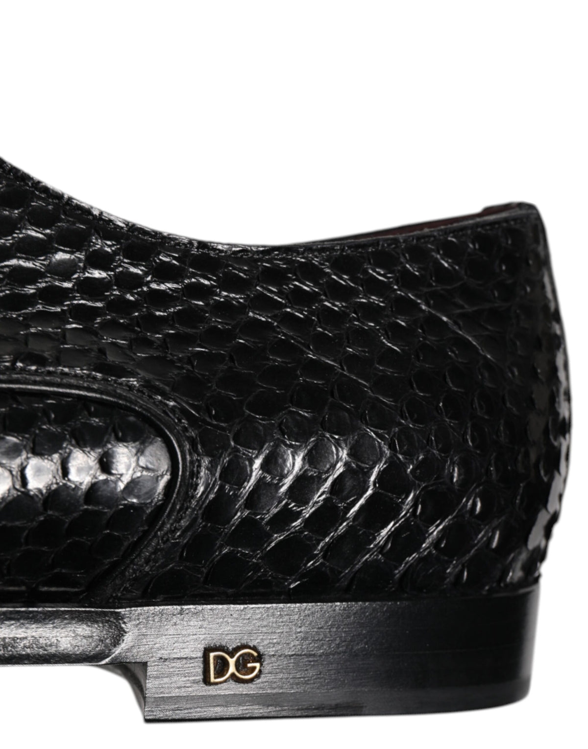 Dolce & Gabbana Men's Python Leather Derby Lace-Up Shoes - Black