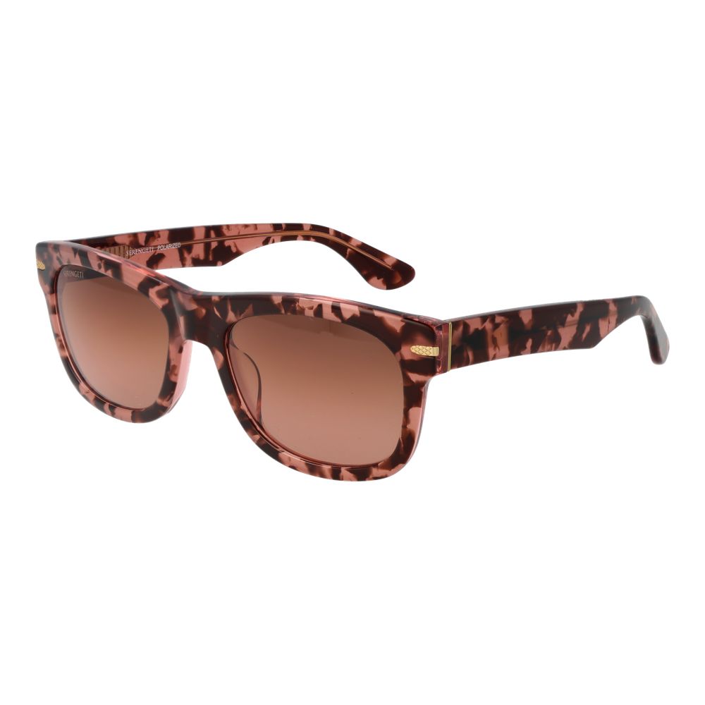 Sunglasses by Serengeti for unisex in acetate multicolor features an lustrous rectangle full-rim frame design with multicolor coloured frame detailing and photochromatic polarized category-2-medium-tint lens for a lustrous aesthetic.