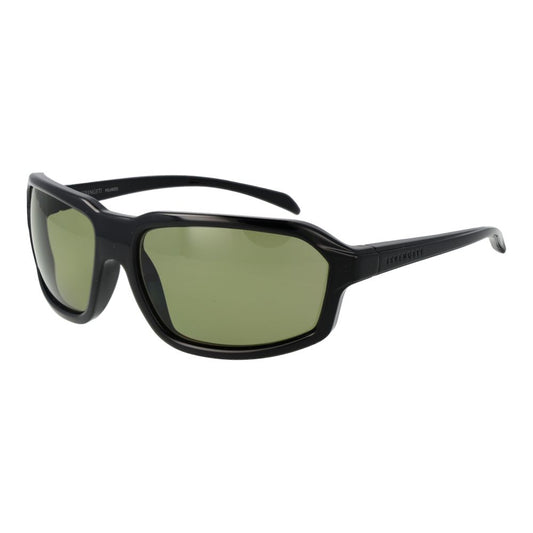 Sunglasses by Serengeti for men in plastic black features an lustrous rectangle full-rim frame design with black coloured frame detailing and photochromatic polarized category-2-medium-tint lens for a lustrous aesthetic.