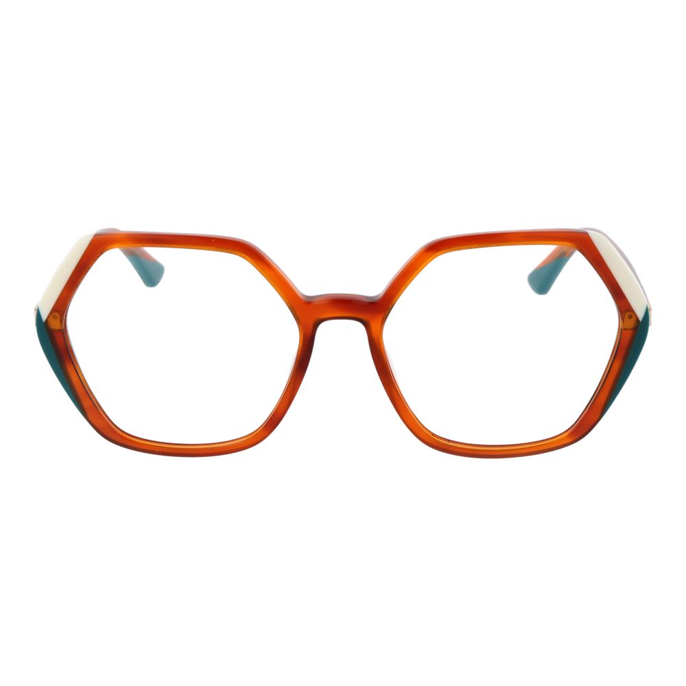 Eyeglasses Frames by Marciano by Guess for women in acetate brown features an refined silhouette, showcasing a sophisticated brown coloured frame and refined full-frame frame design for a refined look.