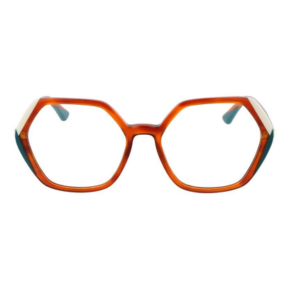 Eyeglasses Frames by Marciano by Guess for women in acetate brown features an refined silhouette, showcasing a sophisticated brown coloured frame and refined full-frame frame design for a refined look.
