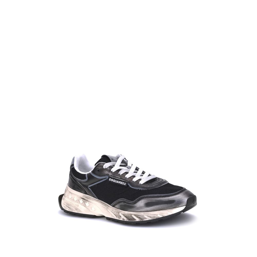 Athletic Sneakers Dsquared² men bos taurus calf leather black & monogram featuring a avant-garde Men's Athletic Bos Taurus Calf Leather Sneakers design with a avant-garde athletic style for a refined finish.