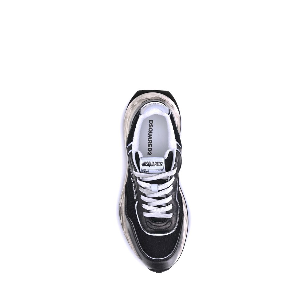 Athletic Sneakers by Dsquared² for men in bos taurus calf leather black & monogram features an effortless chic silhouette, showcasing the signature athletic style of the Men's Athletic Bos Taurus Calf Leather Sneakers collection with a truly effortless chic finish.