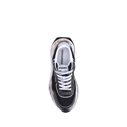 Athletic Sneakers by Dsquared² for men in bos taurus calf leather black & monogram features an effortless chic silhouette, showcasing the signature athletic style of the Men's Athletic Bos Taurus Calf Leather Sneakers collection with a truly effortless chic finish.