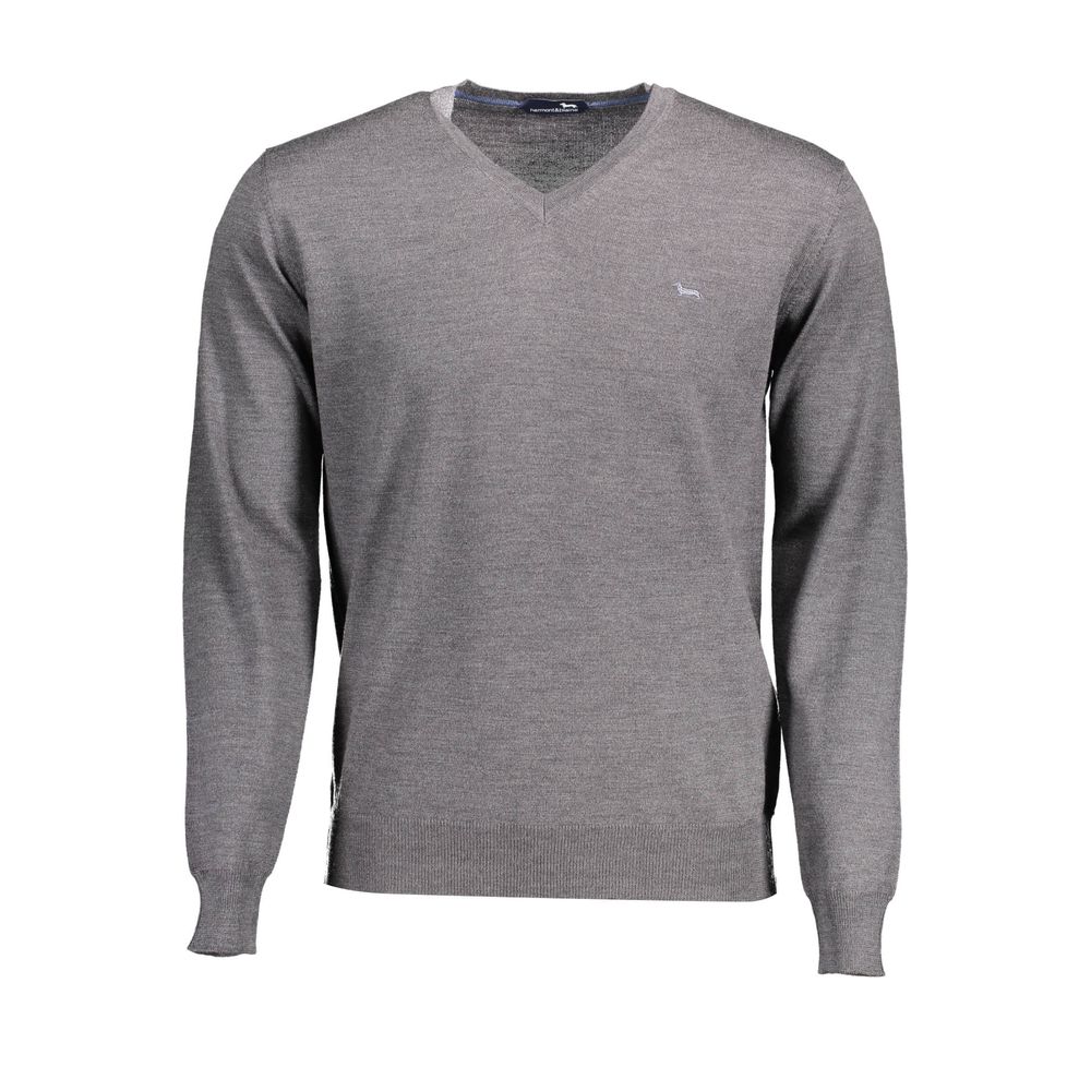 Sweater by Harmont & Blaine for men in wool gray features an tactile silhouette, showcasing a sophisticated and tactile for a refined finish.