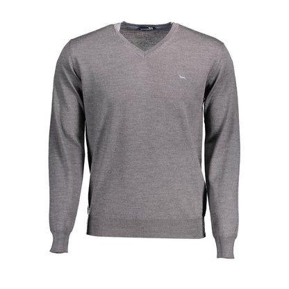 Sweater by Harmont & Blaine for men in wool gray features an tactile silhouette, showcasing a sophisticated and tactile for a refined finish.