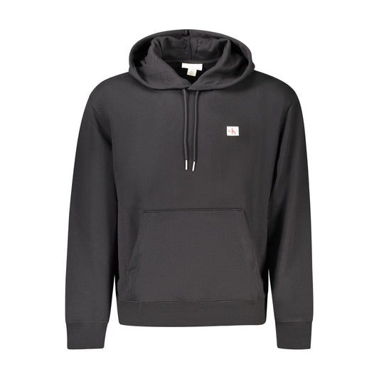 Sweatshirt Hoodie by Calvin Klein for men in cotton polyester black & signature features an luminous silhouette, showcasing a sophisticated hooded neckline and for a truly luminous look.