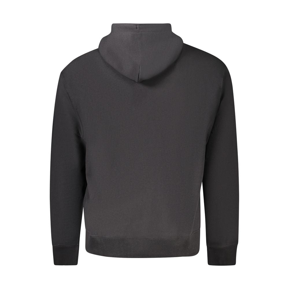 Sweatshirt Hoodie by Calvin Klein for men in cotton polyester black & signature features a authentic silhouette, showcasing a sophisticated and authentic detail for a refined finish.