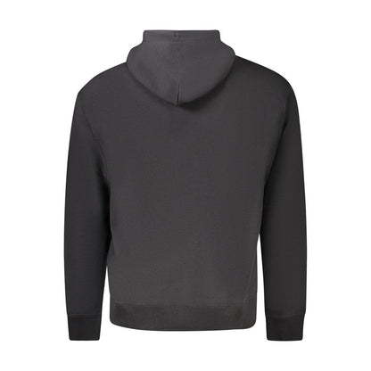 Sweatshirt Hoodie by Calvin Klein for men in cotton polyester black & signature features a authentic silhouette, showcasing a sophisticated and authentic detail for a refined finish.