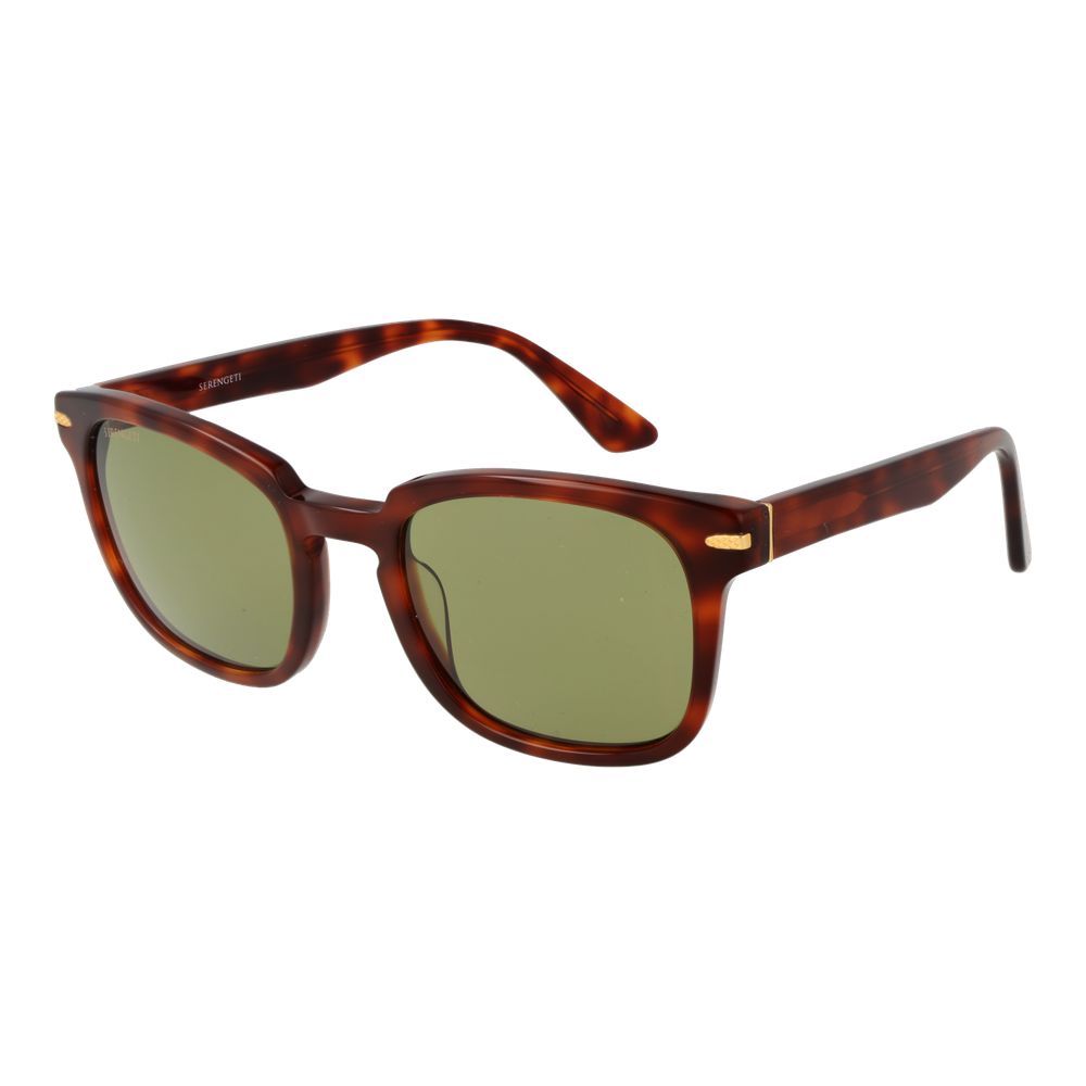 Sunglasses by Serengeti for unisex in acetate and brown featuring an opulent rectangle full-rim frame design with a sophisticated brown coloured frame finish and high-performance photochromatic category-2-medium-tint lens.
