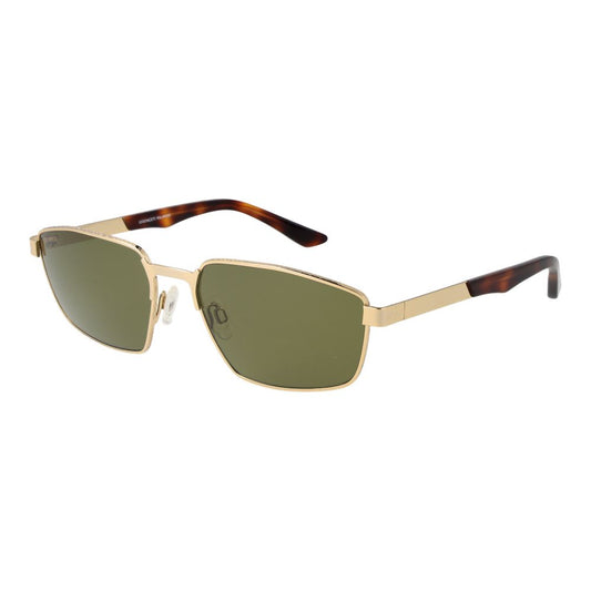 Sunglasses by Serengeti for men in metal gold features a sumptuous silhouette, showcasing a sumptuous rectangle full-rim frame design in gold coloured frame with high-performance photochromatic polarized category-3-dark-tint lens.