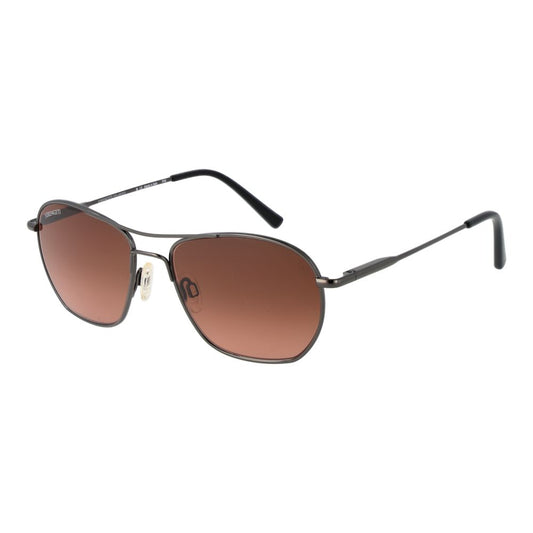 This Sunglasses by Serengeti for unisex in metal gray presents a sumptuous silhouette, showcasing a sumptuous aviator full-rim frame design in gunmetal coloured frame and high-performance polarized category-2-medium-tint lens.