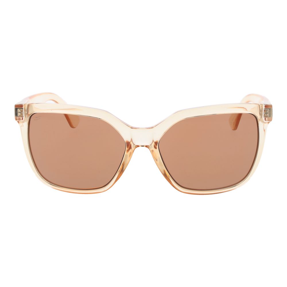 Sunglasses by Serengeti for women in eco-nylon beige showcases a ethereal silhouette, featuring beige coloured frame rectangle full-rim frame design with blue-filter category-2-medium-tint lens for a ethereal finish.