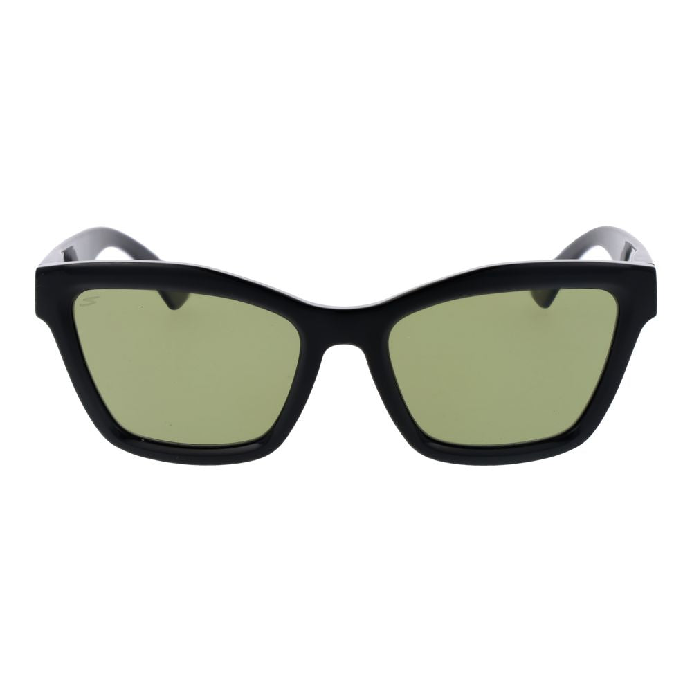 Sunglasses by Serengeti for women in eco-nylon black features an lustrous full-rim cat-eye frame design with black coloured frame detailing and polarized category-2-medium-tint lens for a lustrous aesthetic.