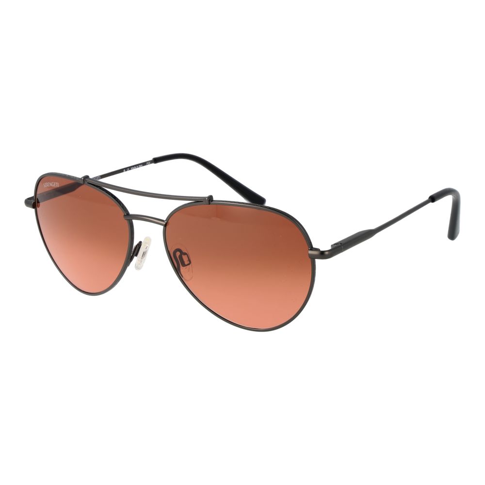 Sunglasses by Serengeti for unisex in metal black showcases a ethereal silhouette, featuring black coloured frame aviator full-rim frame design with photochromatic category-2-medium-tint lens for a ethereal finish.
