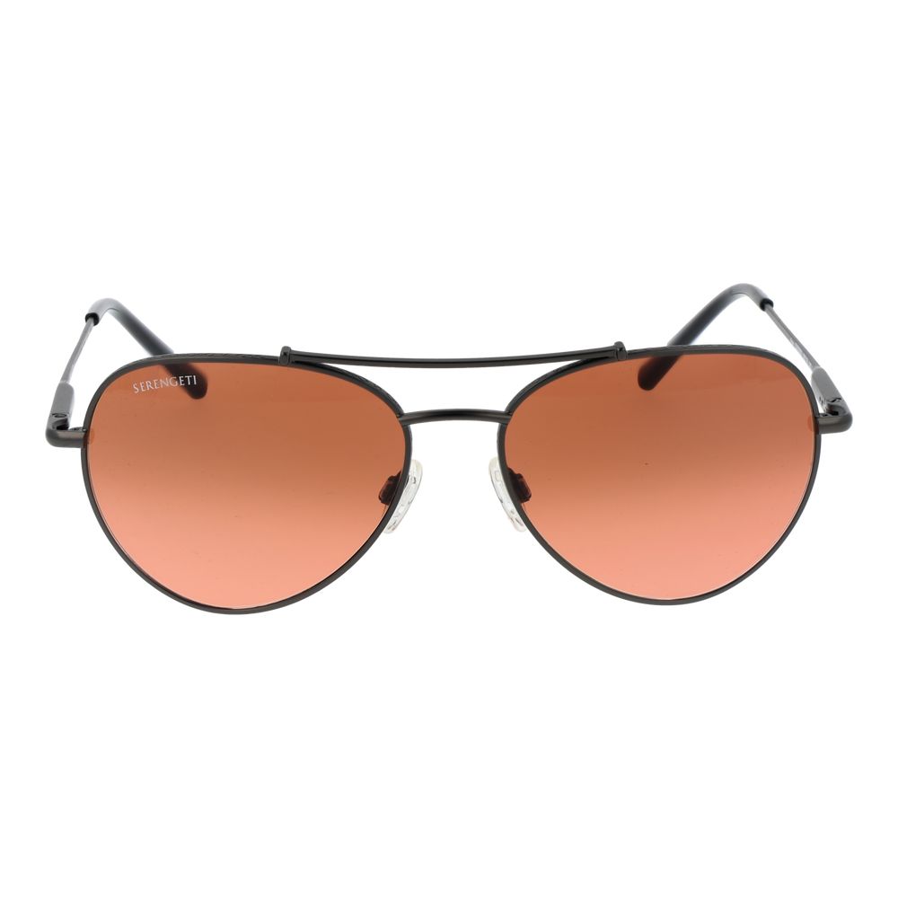 Sunglasses by Serengeti for unisex in metal black features a sumptuous silhouette, showcasing a sumptuous aviator full-rim frame design in black coloured frame with high-performance photochromatic category-2-medium-tint lens.