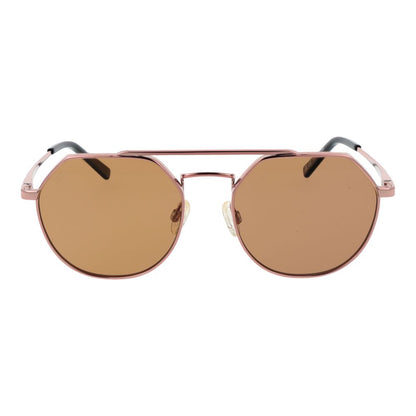 Sunglasses by Serengeti for unisex in metal and rose-gold featuring an opulent aviator full-rim frame design with a sophisticated rose-gold coloured frame finish and high-performance polarized category-2-medium-tint lens.