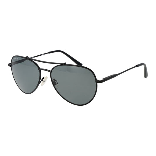 Sunglasses by Serengeti for unisex in metal black features an lustrous aviator full-rim frame design with black coloured frame detailing and polarized category-2-medium-tint lens for a lustrous aesthetic.
