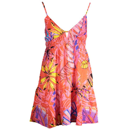 Dress by Desigual for women in polyester red showcases a striking silhouette, elegantly detailed with a , refined , and a striking short for a striking finish.