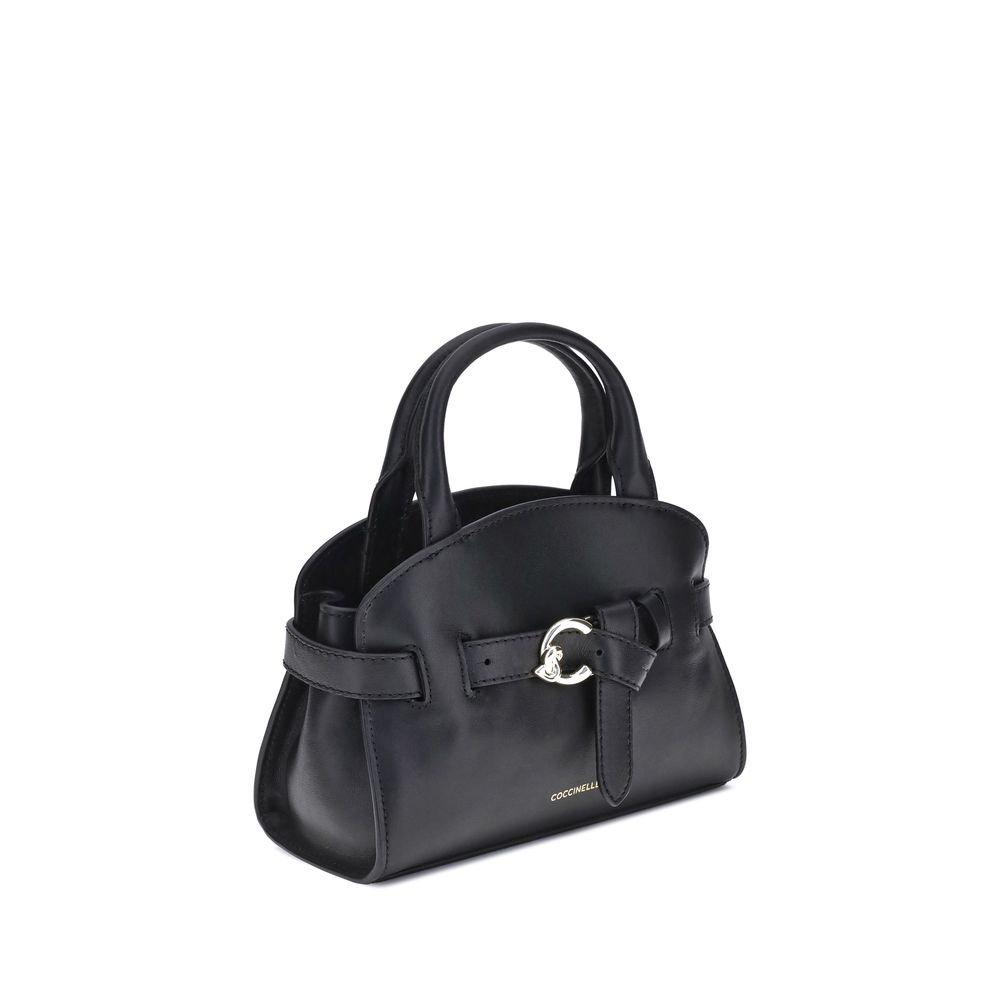 Crossbody Handbag by Coccinelle for women in bos taurus calf leather black & gold features a ornamental silhouette, showcasing a secure magnetic, ample built-in-compartments, and ornamental crossbody-strap, shoulder-strap, adjustable-strap & handle for a sophisticated look.