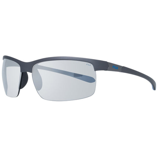Sunglasses by Fila for men in black features an ethereal rectangle frame design with black coloured frame frames and non-polarized category-3-dark-tint lens for a ethereal finish.