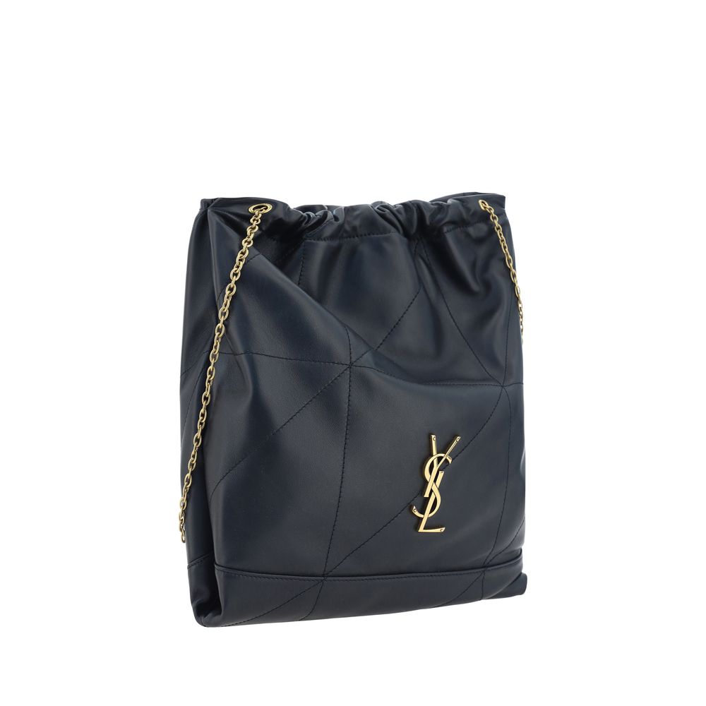 Shoulder Bucket Bag by Saint Laurent for women in lambskin leather black, signature & patchwork features a effortless sophistication silhouette, secured by a drawstring with ample and versatile shoulder-strap & adjustable-strap for a effortless sophistication finish.