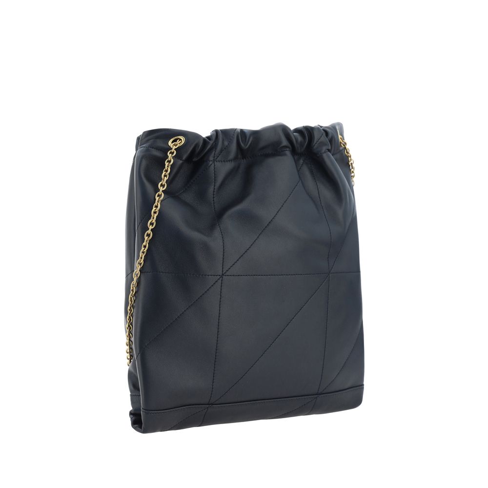 Shoulder Bucket Bag by Saint Laurent for women in lambskin leather black, signature & patchwork features a distinguished silhouette, showcasing a secure drawstring and distinguished with versatile shoulder-strap & adjustable-strap for a distinguished finish.