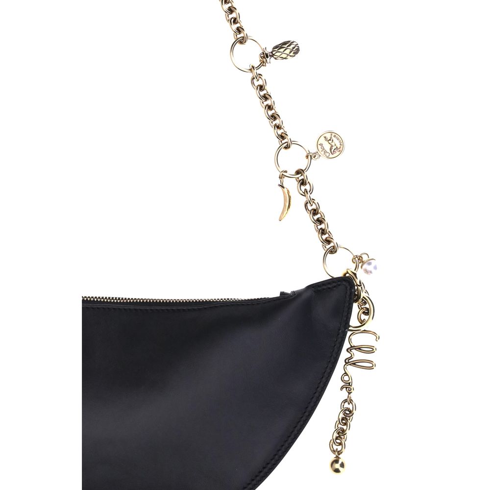 Shoulder Evening Clutch Bag by Chloé for women in bos taurus nappa leather black features an effortlessly chic silhouette with a secure , ample , and versatile shoulder-strap & detachable-strap for effortlessly chic everyday luxury.
