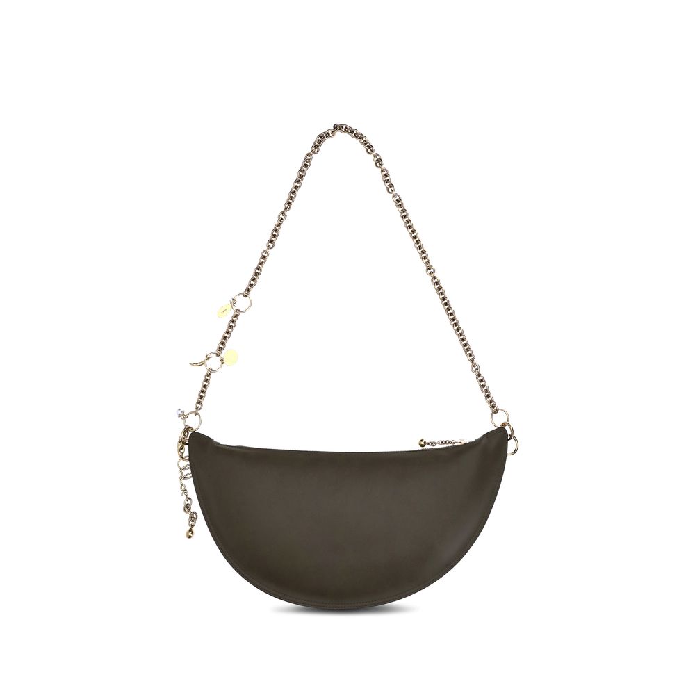 Evening Shoulder Bag by Chloé for women in bos taurus nappa leather black showcases a statuesque silhouette, artfully detailed with a secure , organized , and versatile shoulder-strap & detachable-strap for a statuesque look.