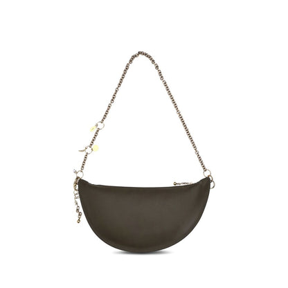 Evening Shoulder Bag by Chloé for women in bos taurus nappa leather black showcases a statuesque silhouette, artfully detailed with a secure , organized , and versatile shoulder-strap & detachable-strap for a statuesque look.