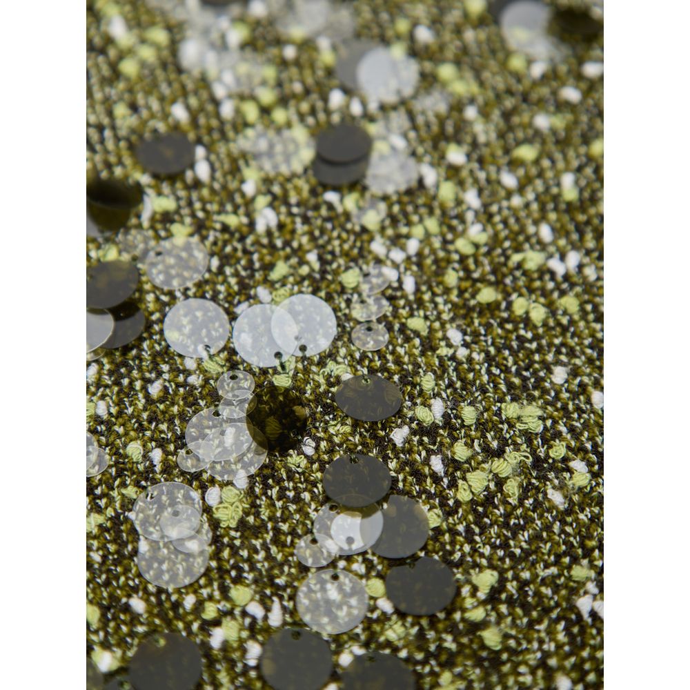 Skirt by Gucci for women in wool viscose sequins military-green features a captivating silhouette, showcasing the captivating Women's Wool Viscose Sequins Skirt design with a sophisticated knee for a captivating look.